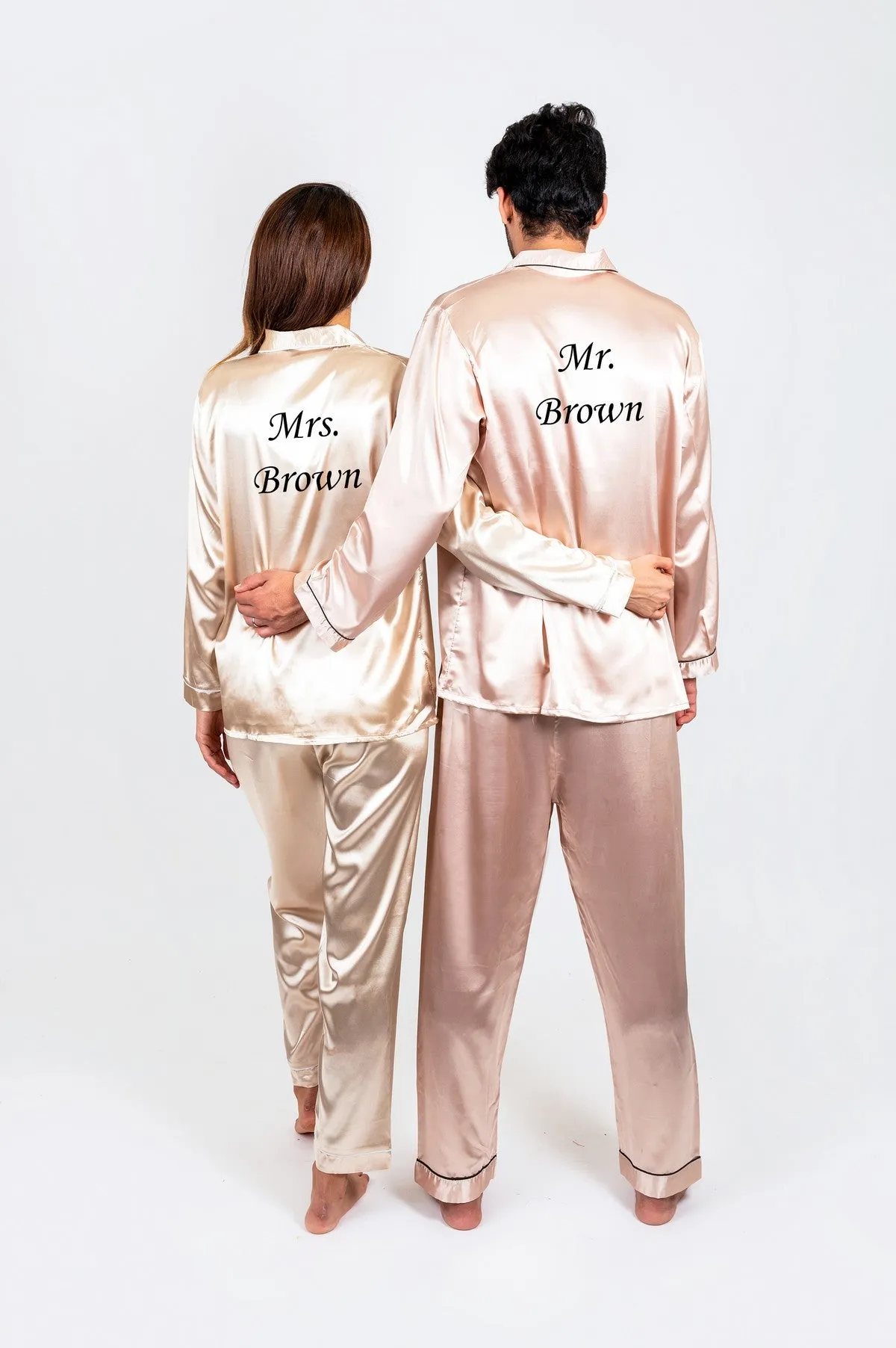 Groom and Bride Pajamas, Groomsmen and Bridesmaids Pajamas - Long   Long