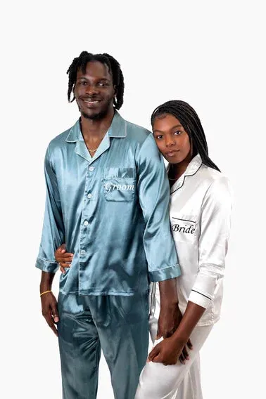 Groom and Bride Pajamas, Groomsmen and Bridesmaids Pajamas - Long   Long