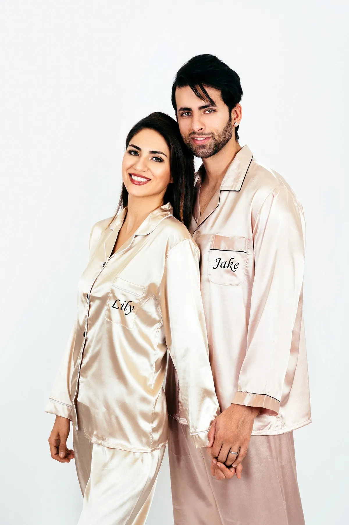 Groom and Bride Pajamas, Groomsmen and Bridesmaids Pajamas - Long   Long