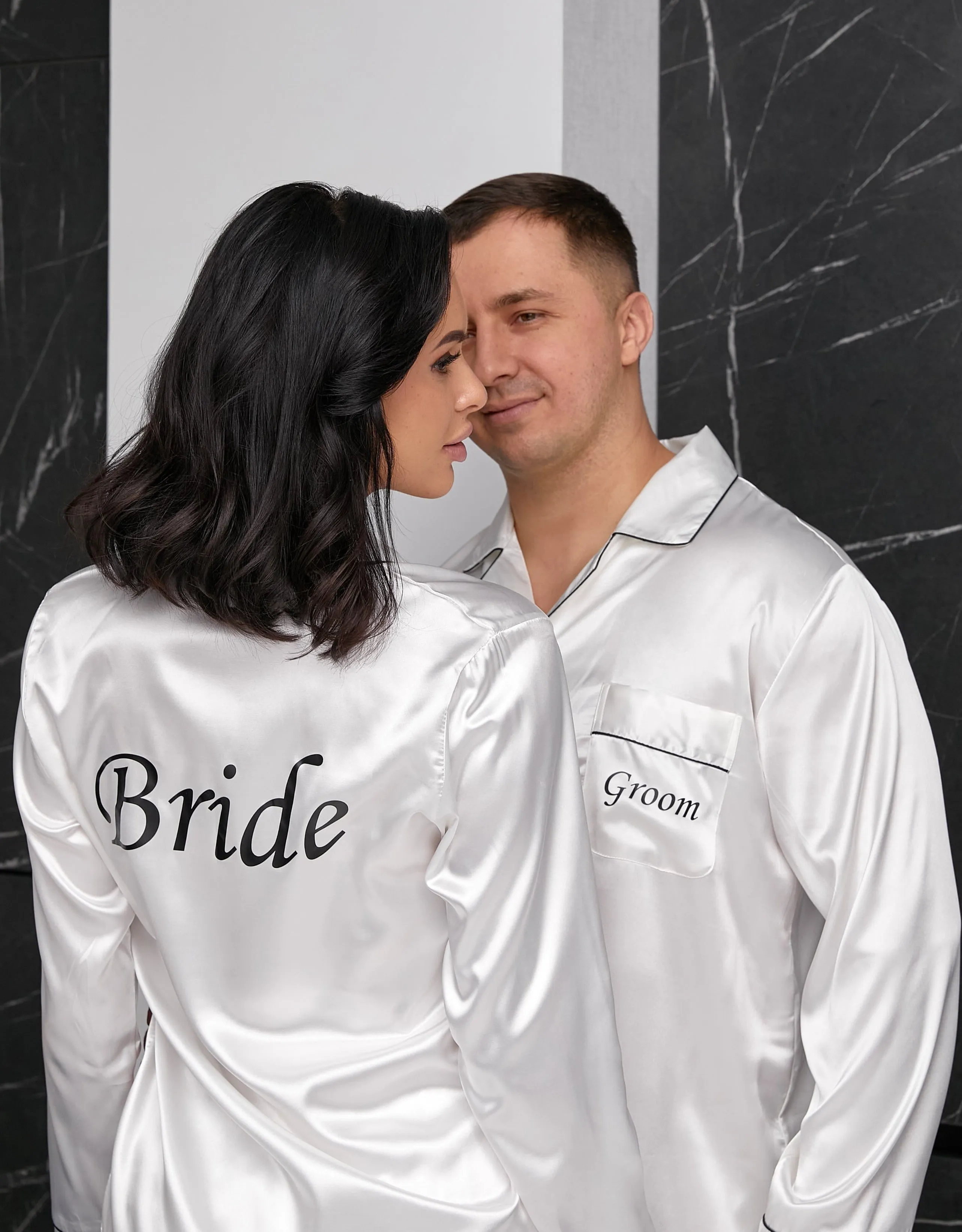 Groom and Bride Pajamas, Groomsmen and Bridesmaids Pajamas - Long   Long