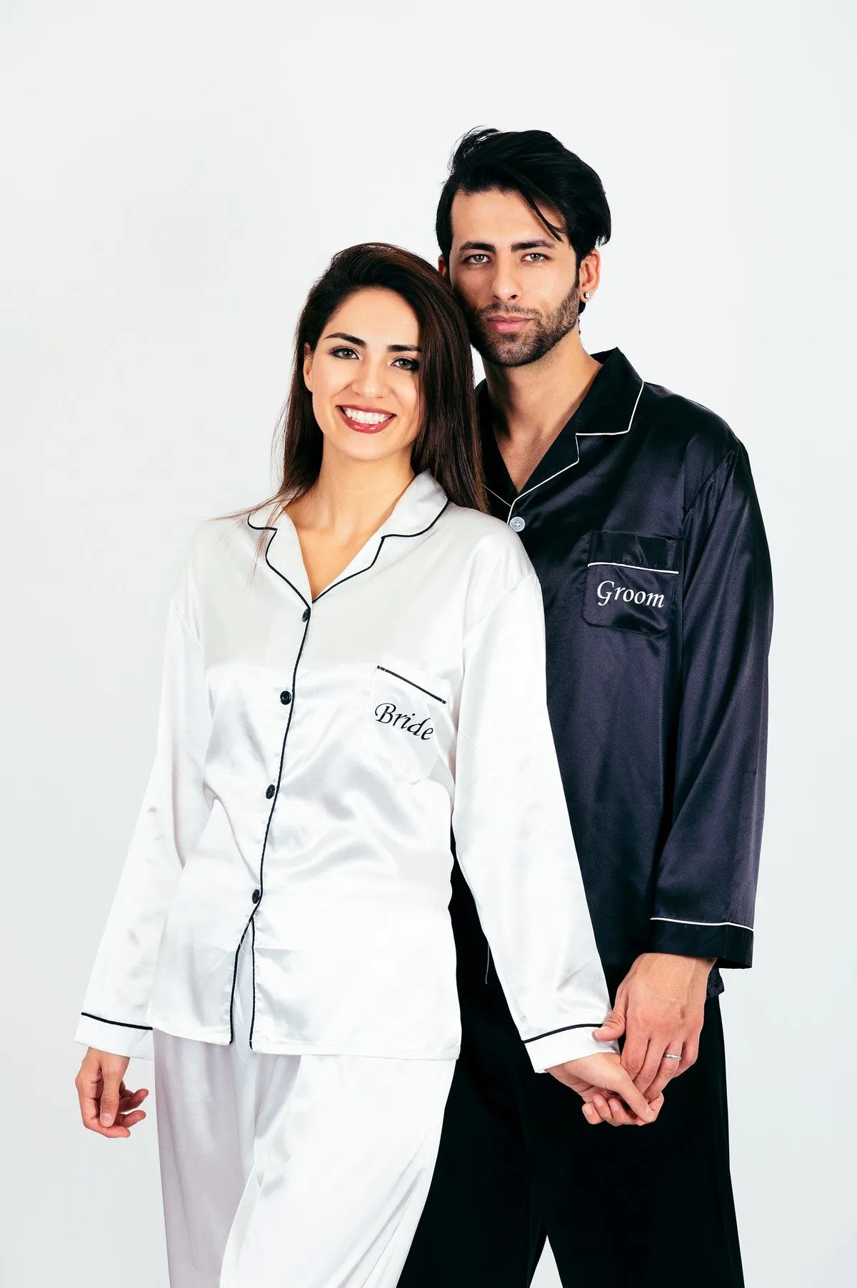 Groom and Bride Pajamas, Groomsmen and Bridesmaids Pajamas - Long   Long