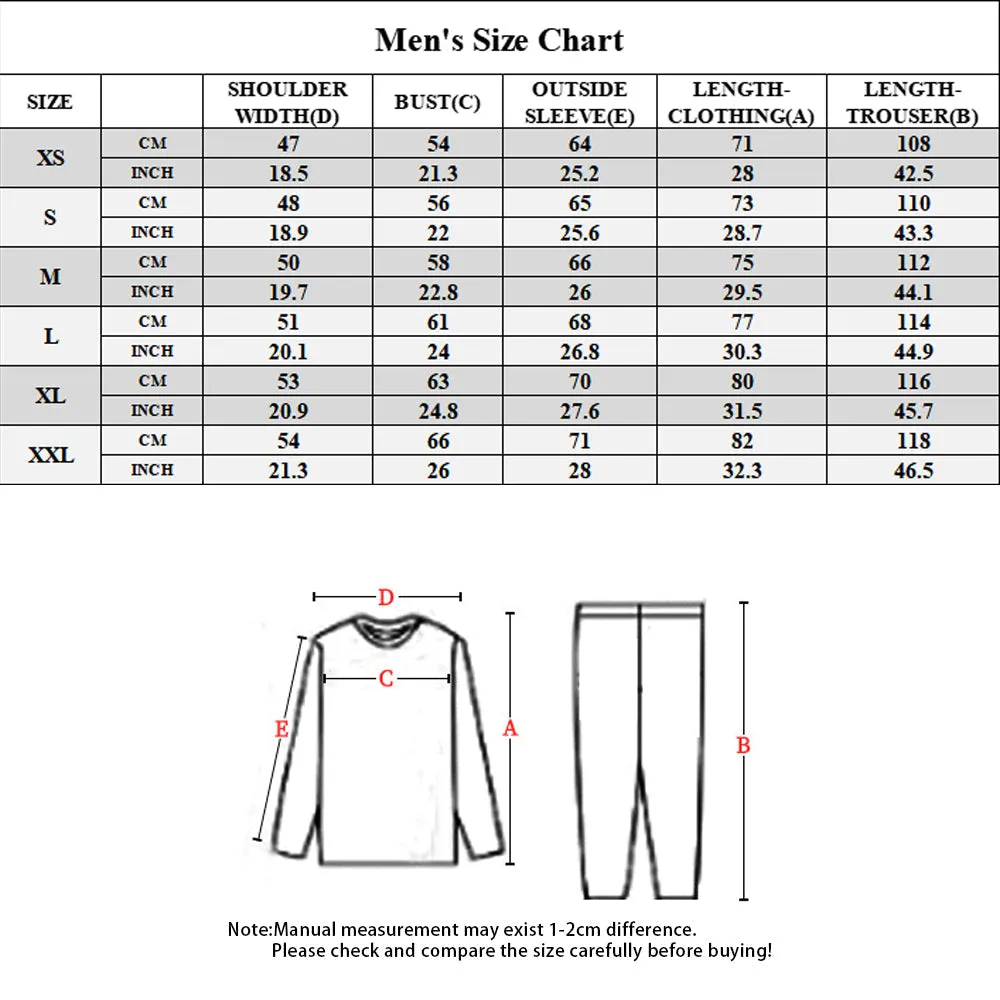Halloween Custom Long Sleeve Pants White Pajama Set Men Women