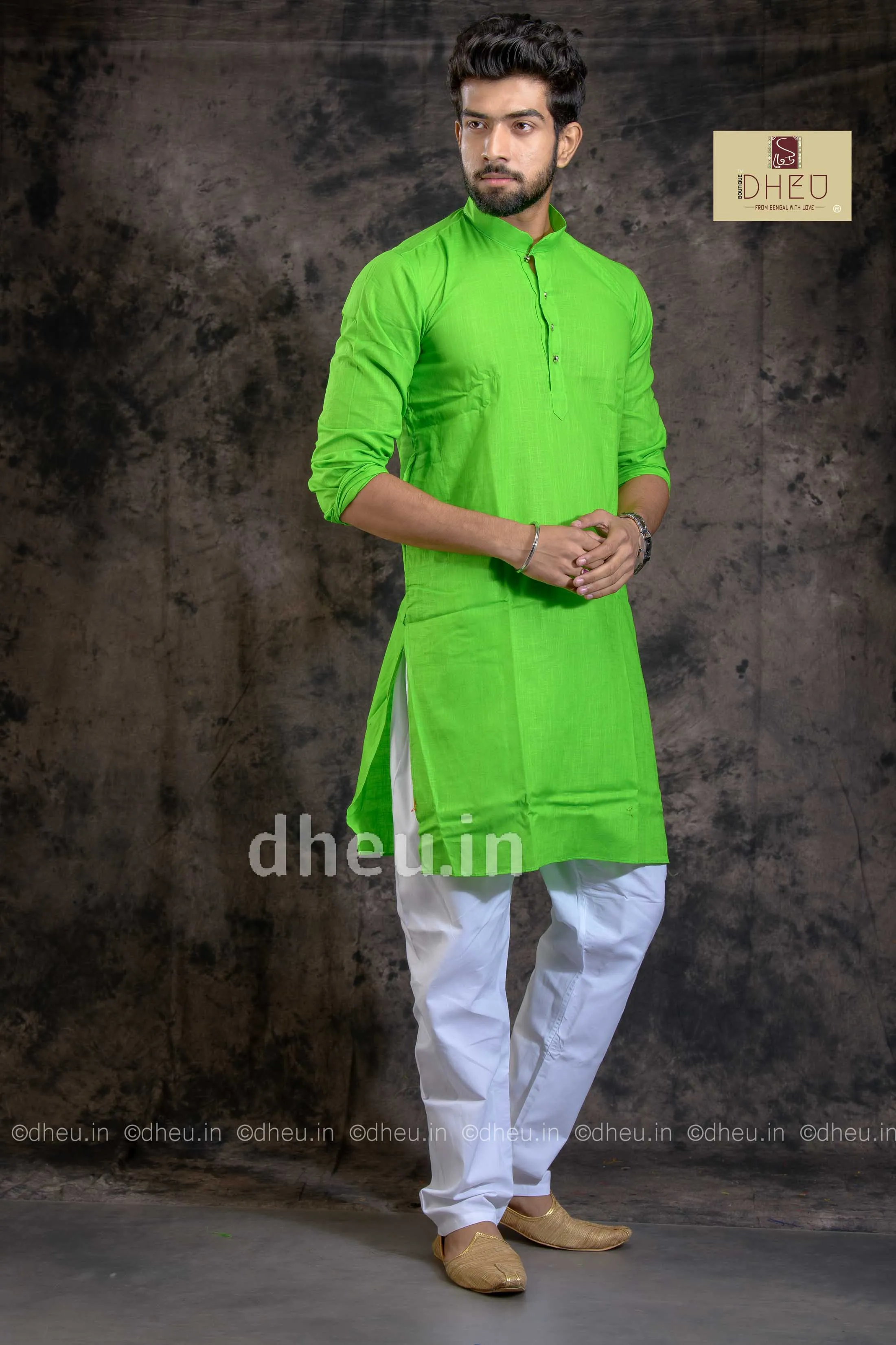 Handloom Saree-Kurta Couple Set