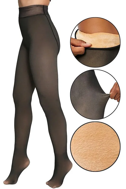 High Compression Stretch Thermal Fleece Lined Tights