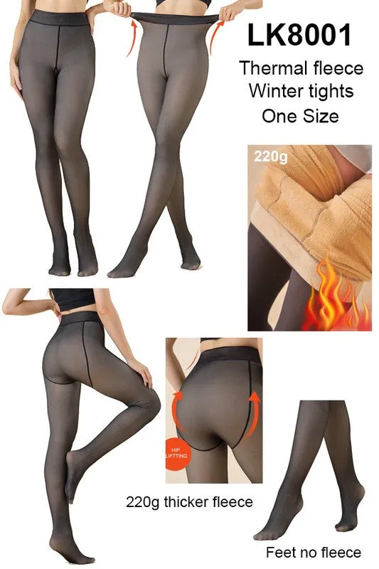 High Compression Stretch Thermal Fleece Lined Tights