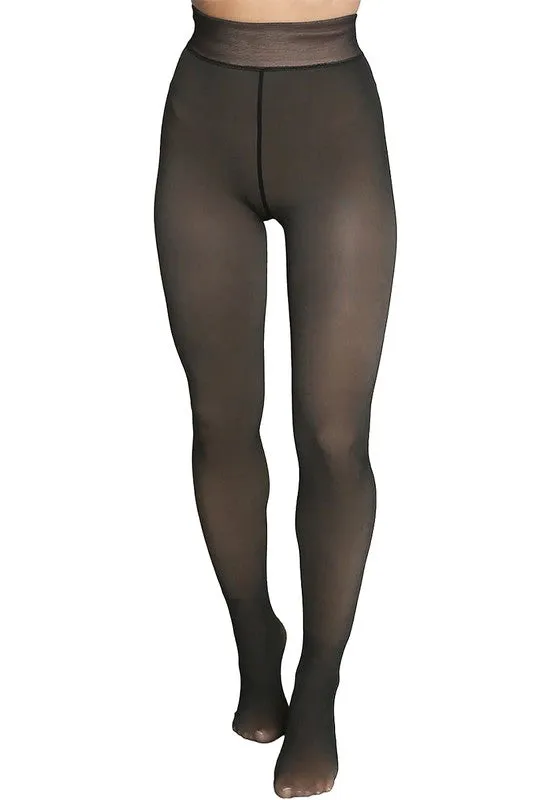 High Compression Stretch Thermal Fleece Lined Tights