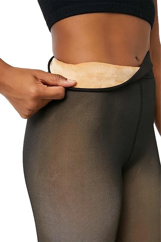 High Compression Stretch Thermal Fleece Lined Tights