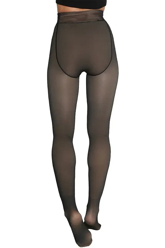 High Compression Stretch Thermal Fleece Lined Tights