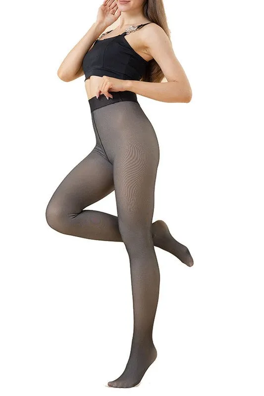 High Compression Stretch Thermal Fleece Lined Tights