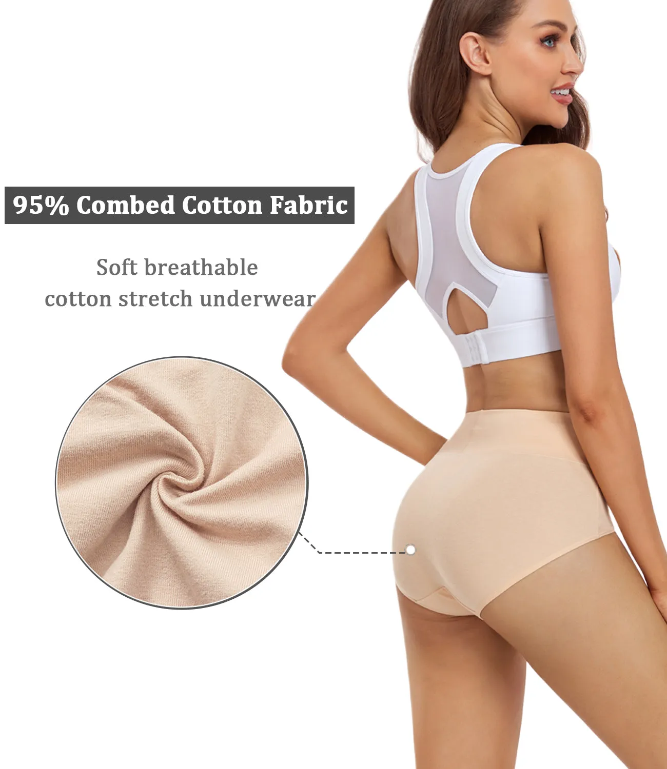 High Waist Cotton Panties and Full Brief Panties for Women (Pack of 5)