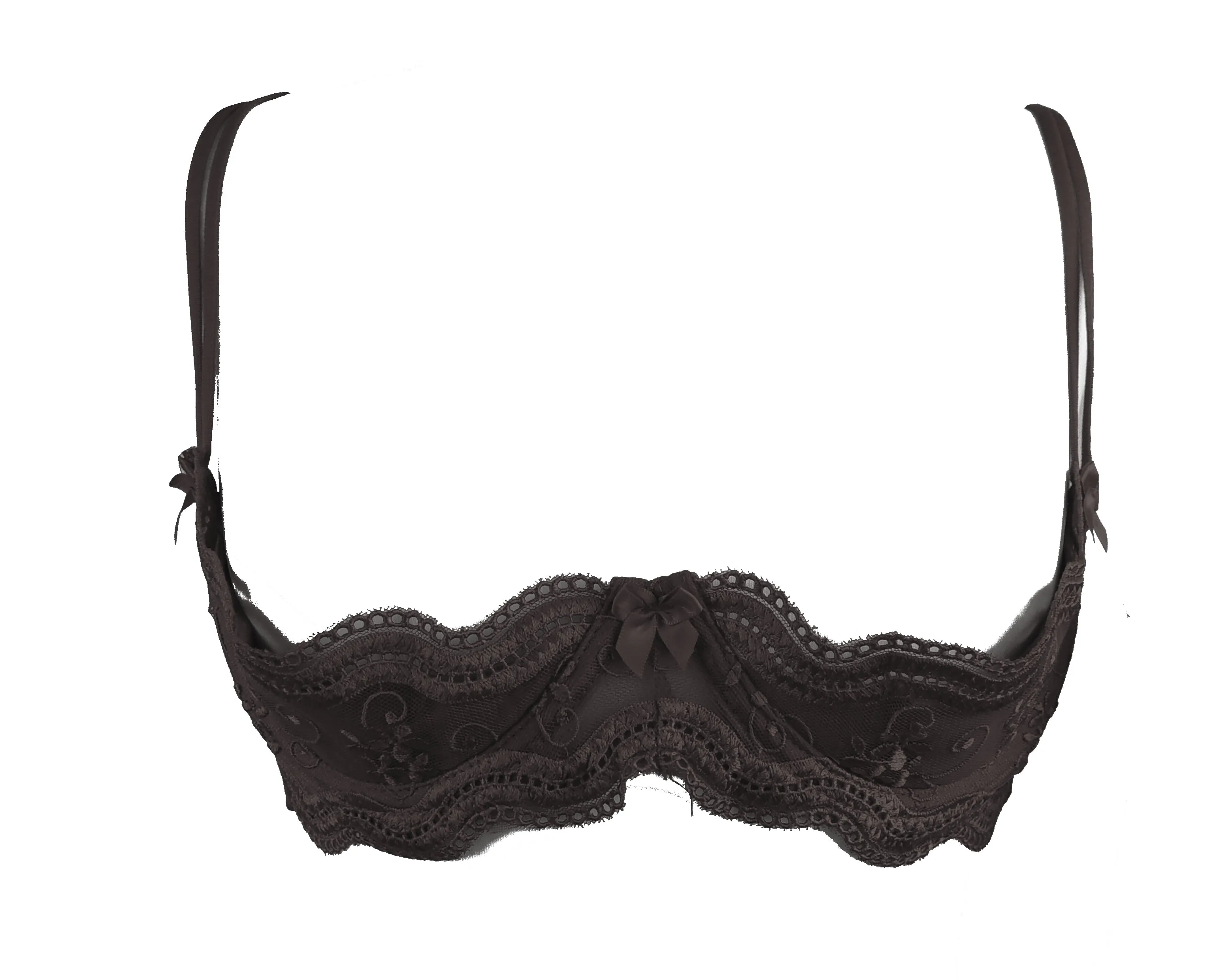 Ladies Beautiful Sexy Plus Size Curvy Embroidered Lace Open Cup Shelf Balcony Bra
