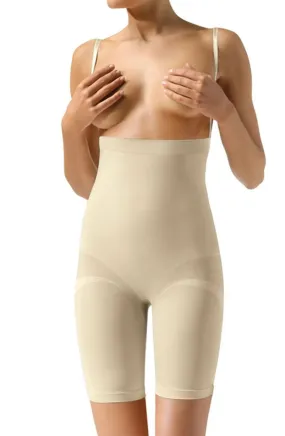 Ladies Firm Support Figure Shaping High Waisted Strappy Body Long Shorts