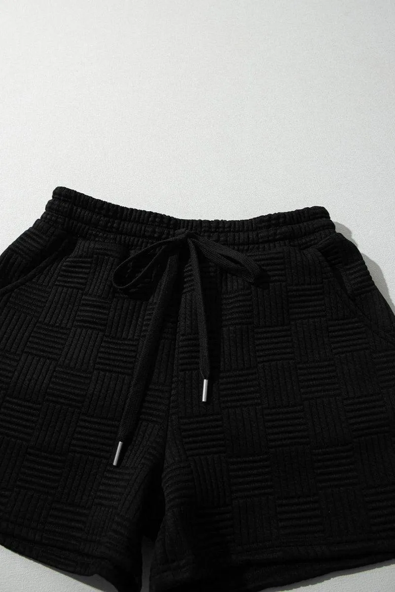 Ladies Ruffled Drawstring Bonbon Shorts Set