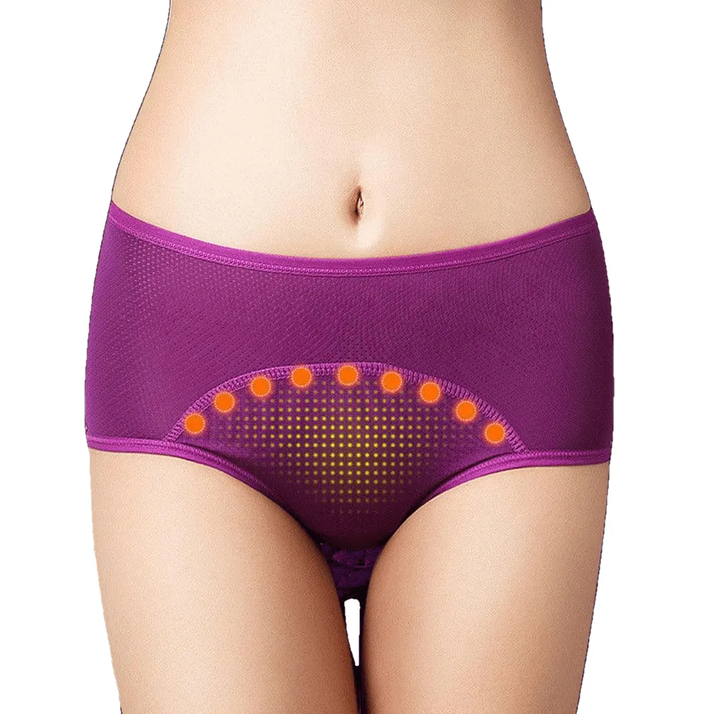 Lady Menstrual Period Breathable Panties Holes Briefs Leakproof Underwear Cotton Soft Solid Mid-Waist Women Plus Size