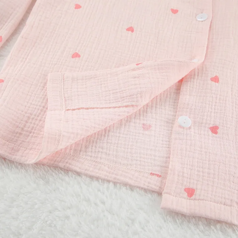 Love Print Pajamas Casual Shorts Loungewear Two-Piece Set