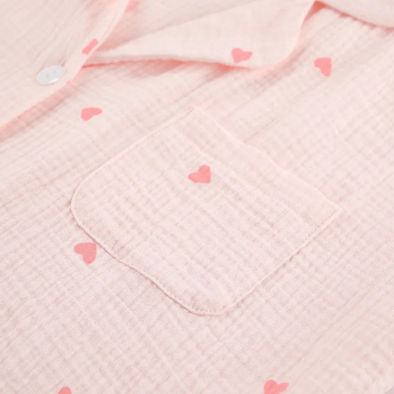 Love Print Pajamas Casual Shorts Loungewear Two-Piece Set