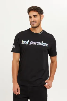 Men Black Lounge Printed T-Shirt