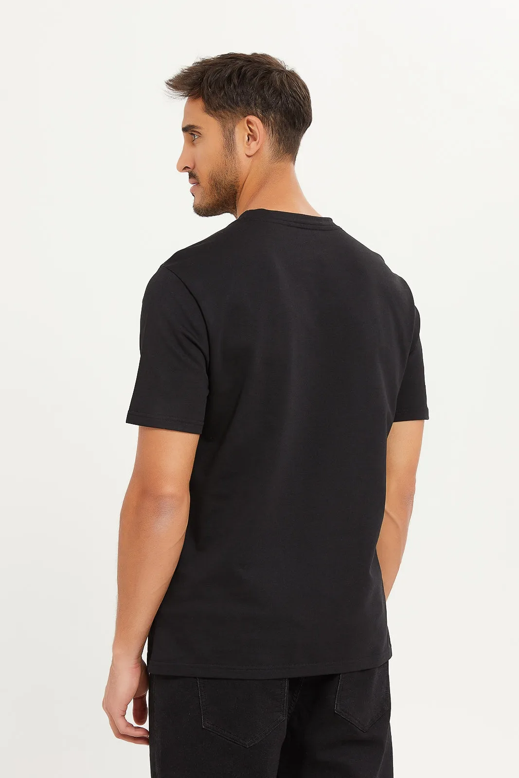 Men Black Lounge Printed T-Shirt