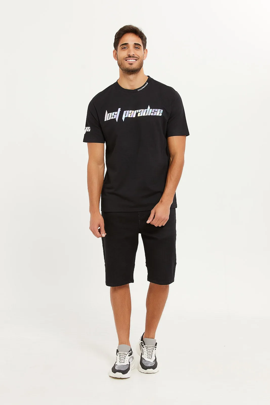 Men Black Lounge Printed T-Shirt