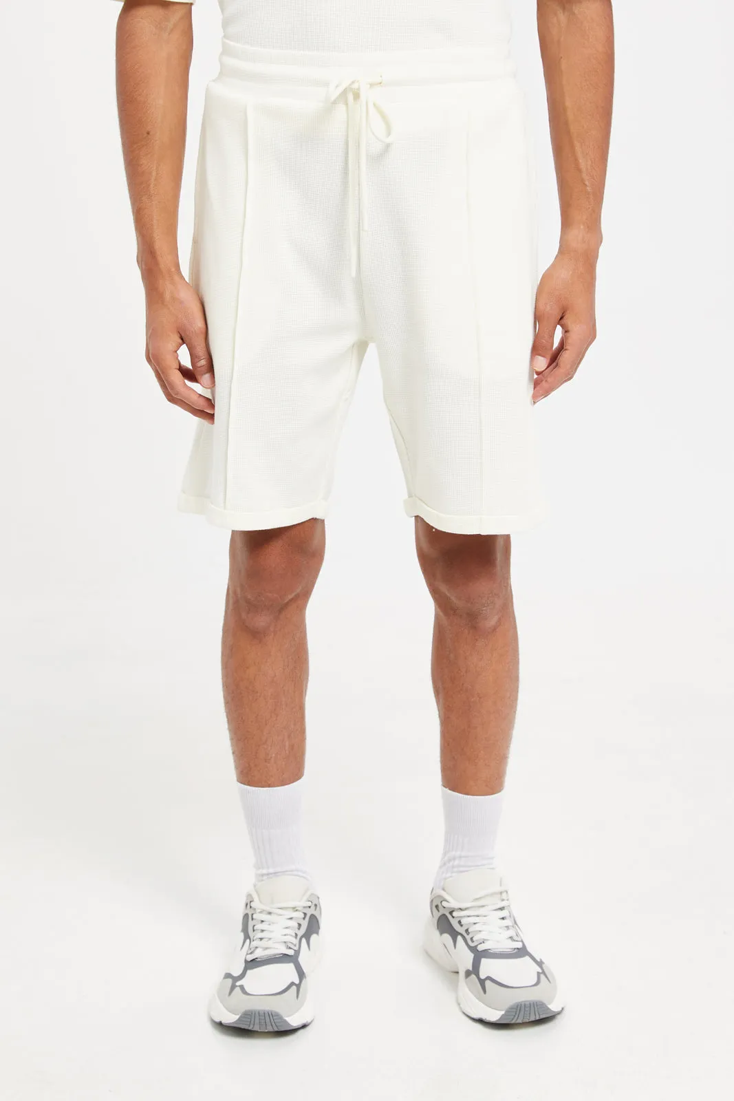 Men Cream Lounge Shorts