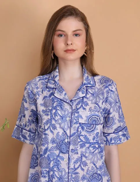 Mia- Hand Blockprint Cotton Shorts Set