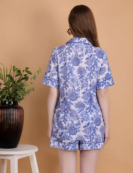 Mia- Hand Blockprint Cotton Shorts Set