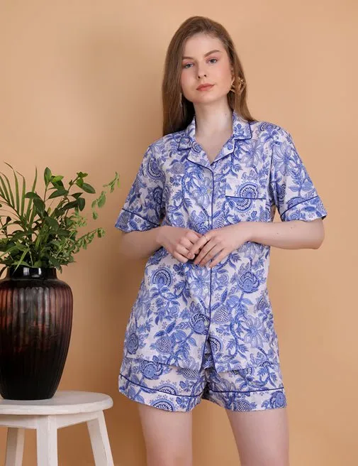 Mia- Hand Blockprint Cotton Shorts Set