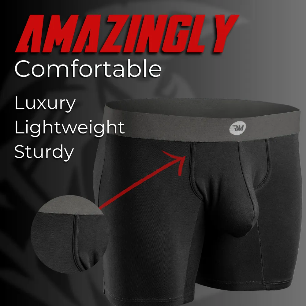 Modal 7in Boxer Briefs No Fly 6pk Black