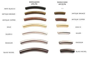 MP3043-44 Curved Tube Pendant/Spacer CHOOSE COLOR & SIZE BELOW