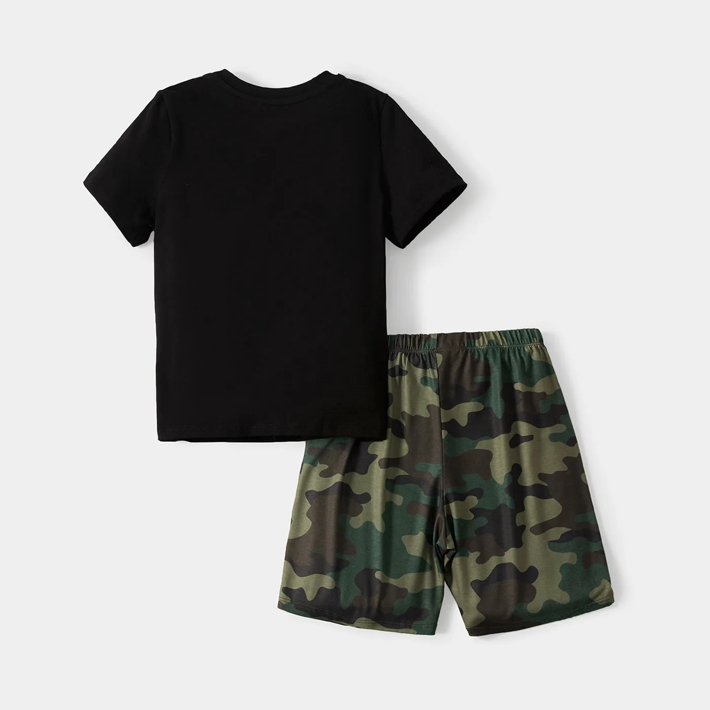 Naia 2pcs Toddler/Kid Boy Pocket Design Short-sleeve Tee and Camouflage Print Shorts Set