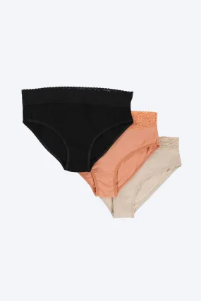 Pack of 3 Brief Panties with Lace