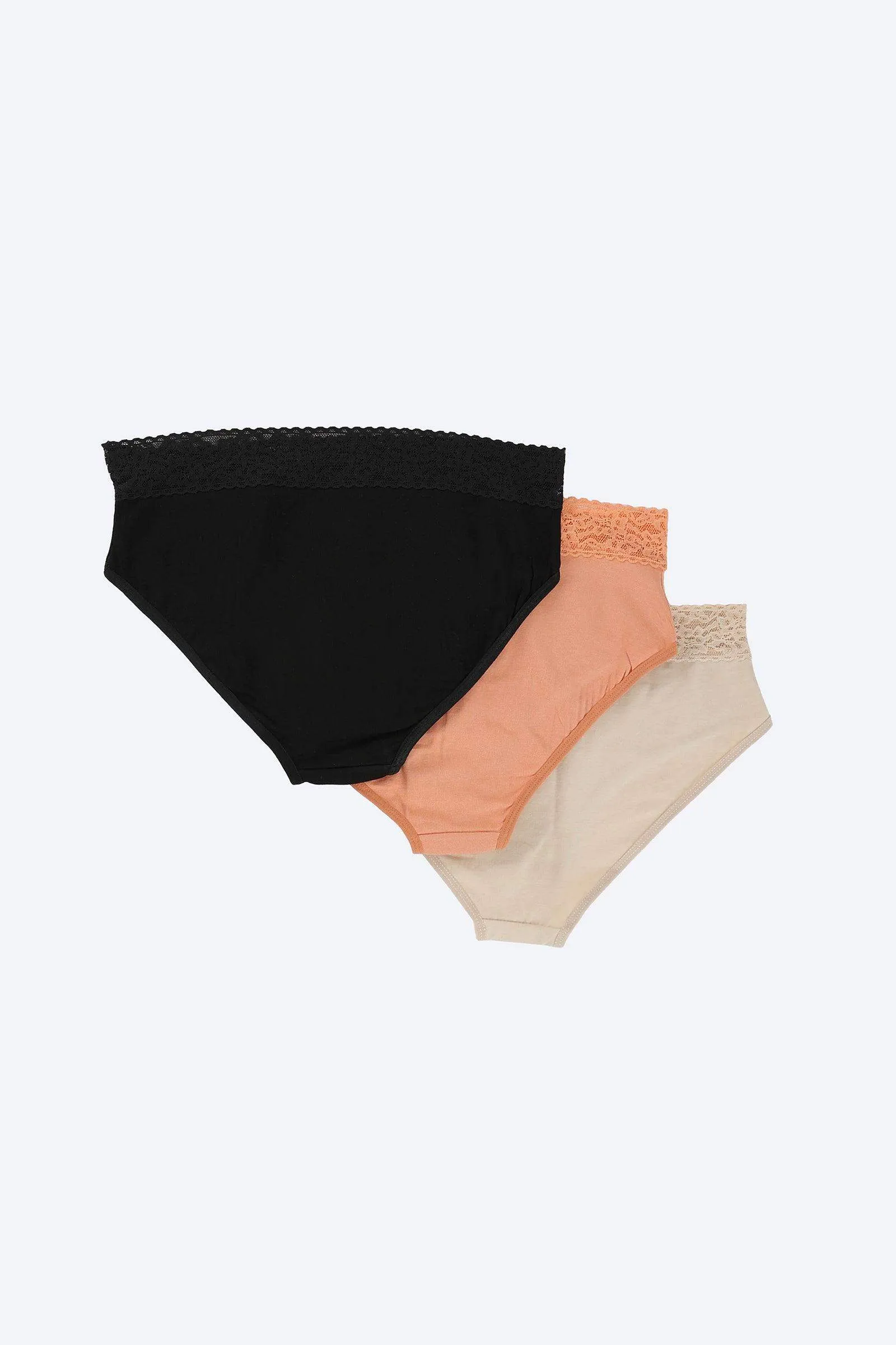 Pack of 3 Brief Panties with Lace