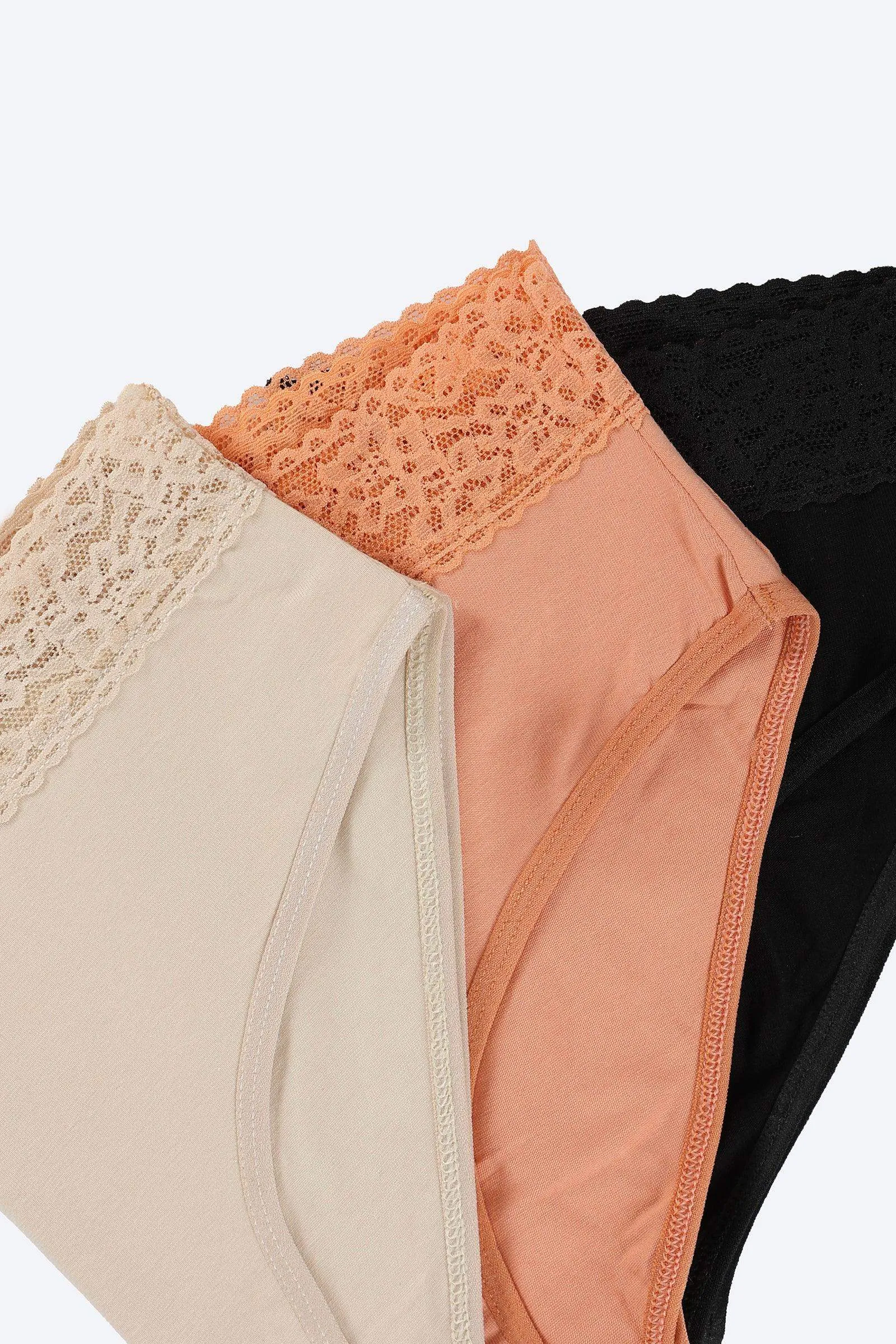 Pack of 3 Brief Panties with Lace