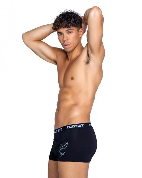 Playboy Mens Tuxedo Modal Boxer Briefs - Black/White -