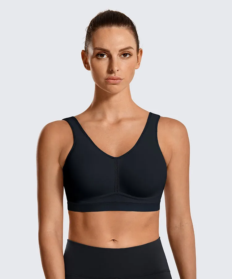 Plus size lightweight wireless medium impact non-padded sports bra (Size 32/70C - 44/100F)