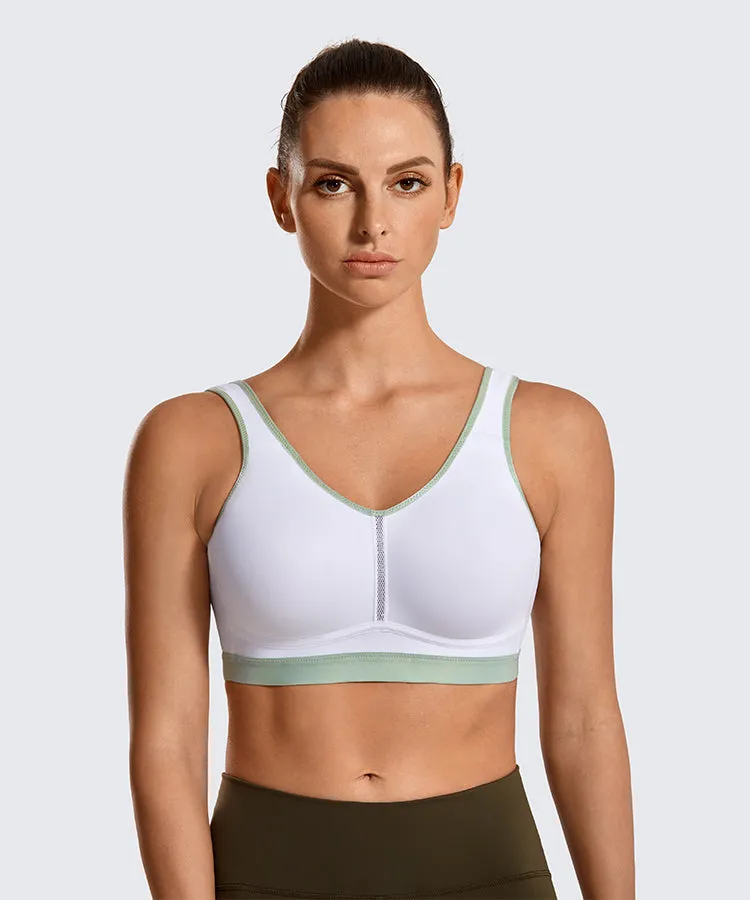 Plus size lightweight wireless medium impact non-padded sports bra (Size 32/70C - 44/100F)