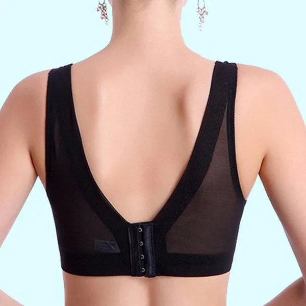 Plus Size Sexy Satin Breathable Mesh Deep V Underwire Bras