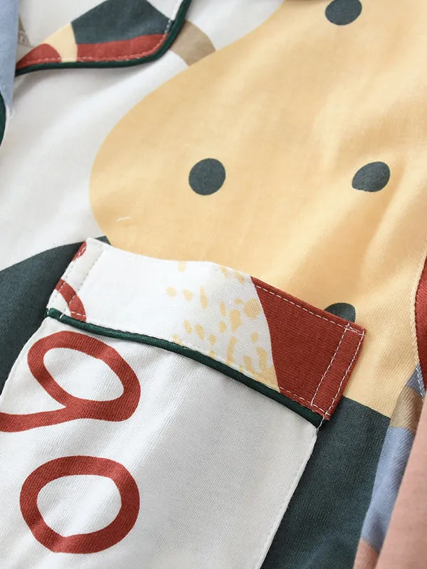 Pockets Cotton Couple Pajama Set