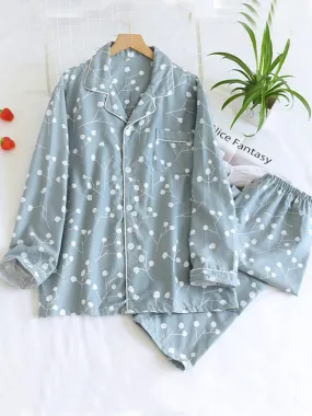 Print Cotton Couple Pajama Set