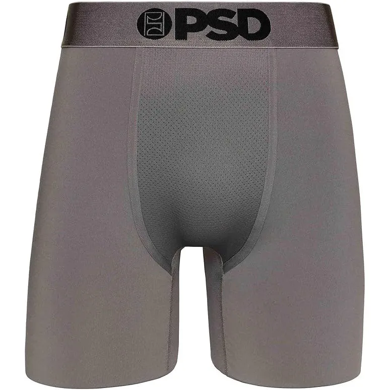 PSD Men's Gray Moisture-Wicking Fabric Gun Metal Sld Boxer Briefs XX-Large Underwear - 423180227-GRY-XXL
