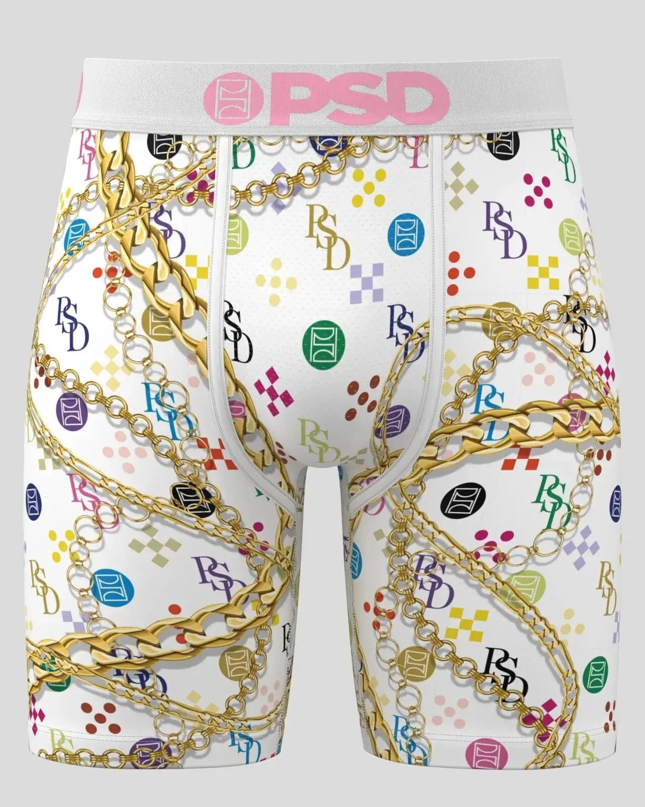 PSD Men's Multicolor Luxe Wht Boxer Briefs Extra Large Underwear - 224180023-MUL-XL