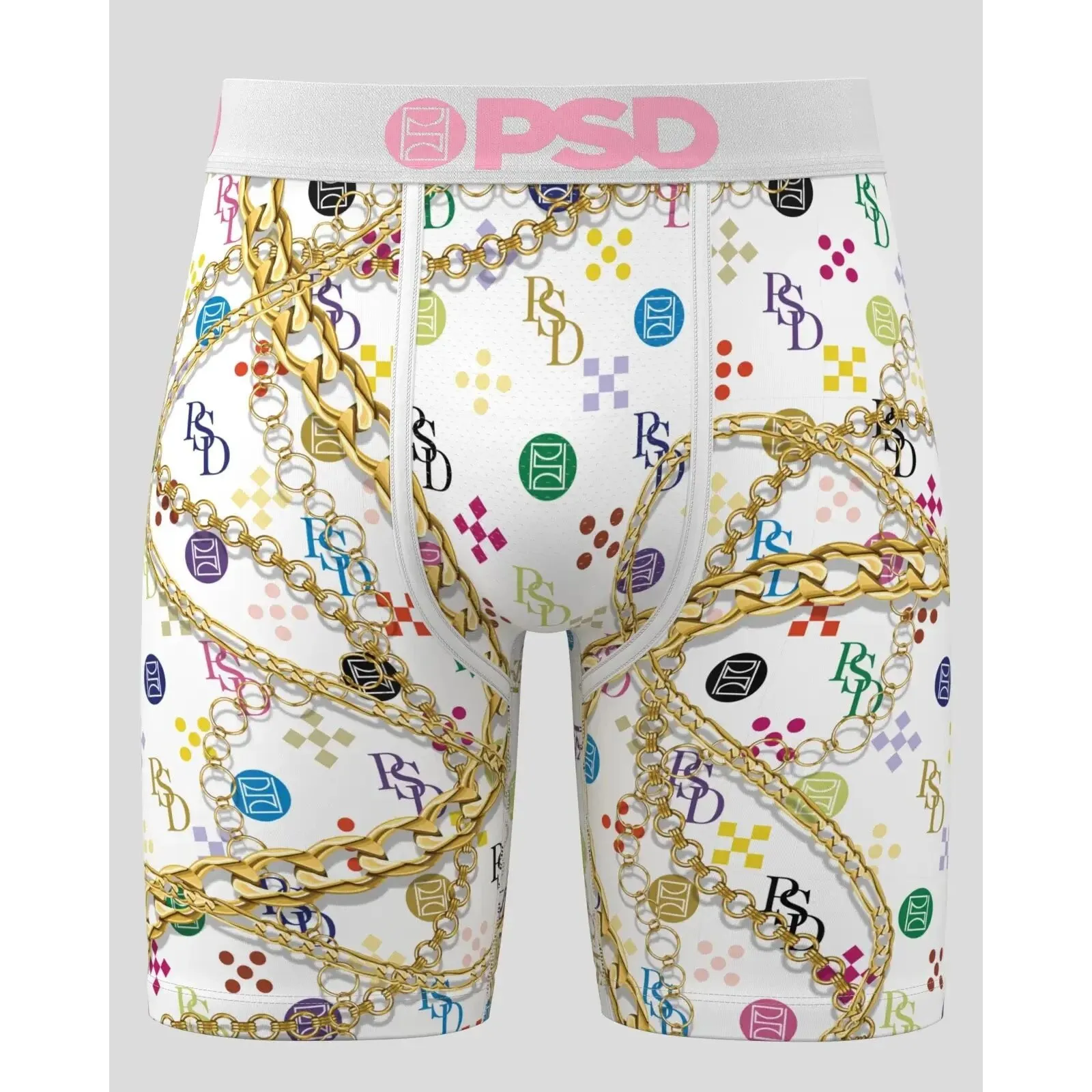 PSD Men's Multicolor Luxe Wht Boxer Briefs Small Underwear - 224180023-MUL-S