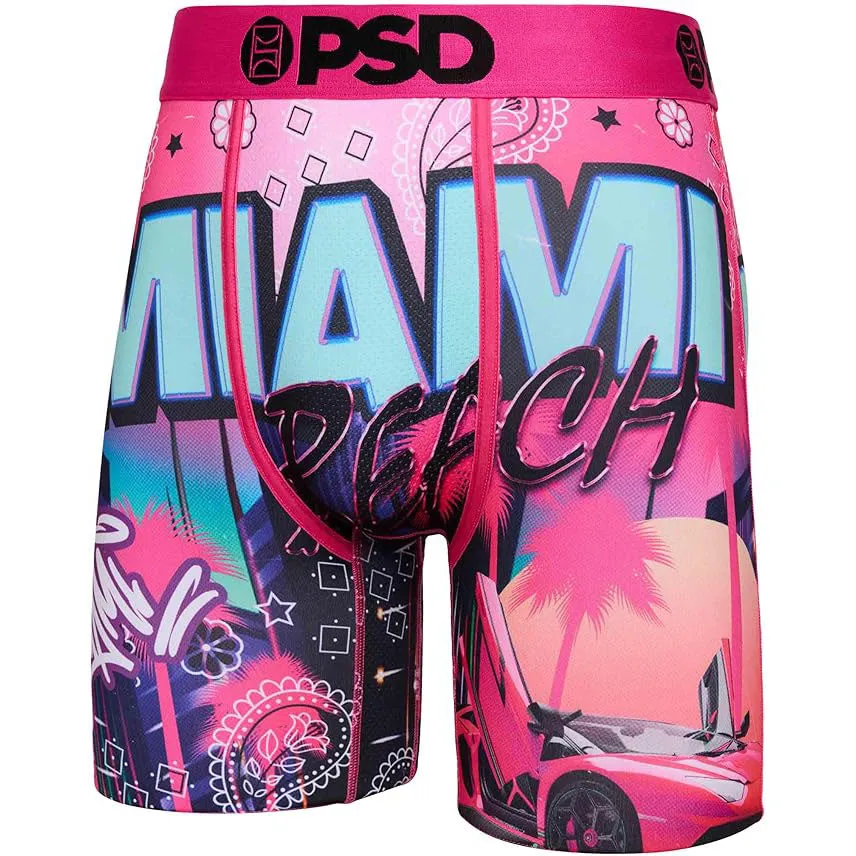 PSD Men's Multicolor Miami Beach Boxer Briefs Small Underwear - 124180048-MUL-S
