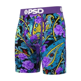 PSD Men's Multicolor Violet Paisley Boxer Briefs Large Underwear - 324180073-MUL-L