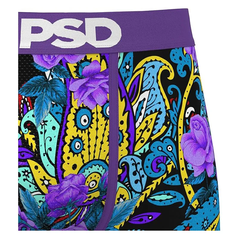 PSD Men's Multicolor Violet Paisley Boxer Briefs Large Underwear - 324180073-MUL-L