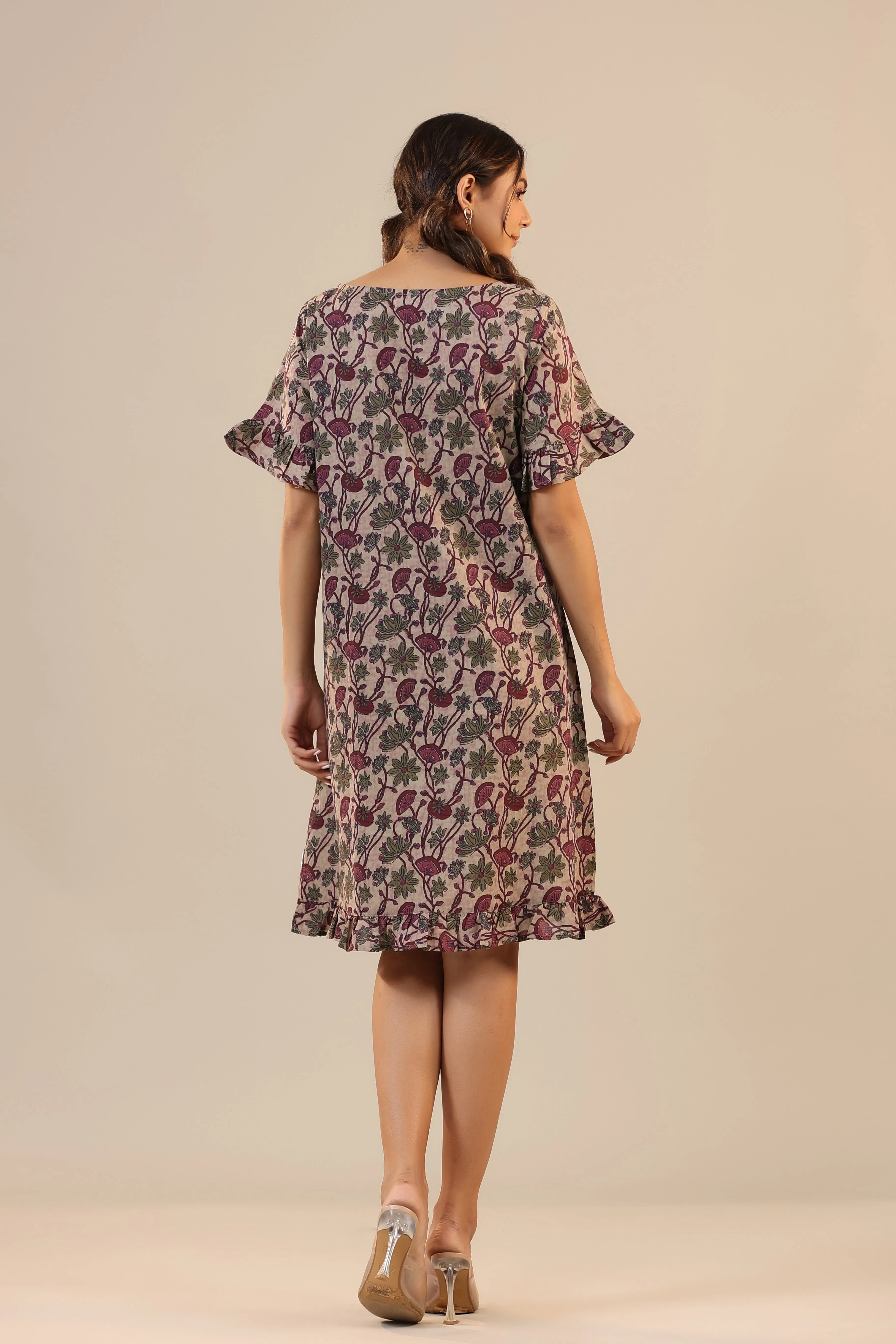 Purple Canopies on Cotton T shirt Dress