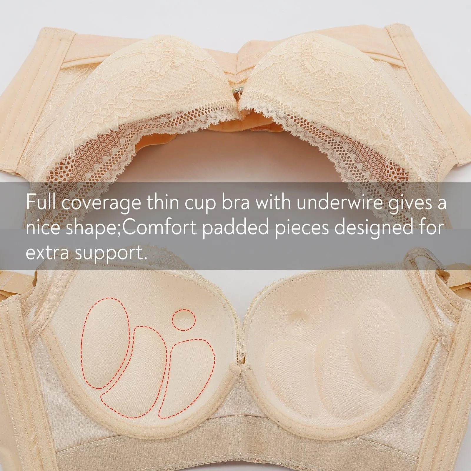"Redefines Comfort" Push up Underwire Lace Bralette