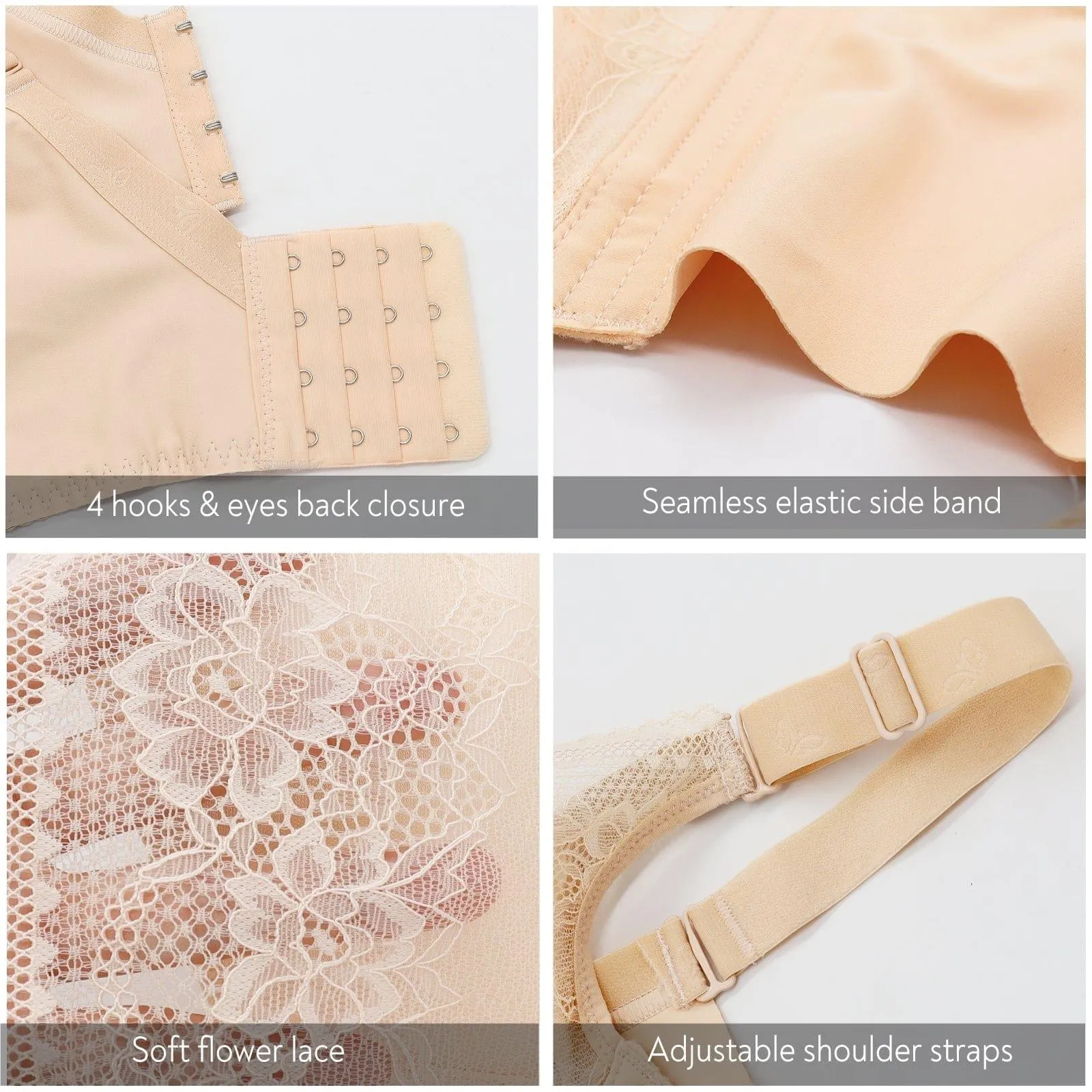 "Redefines Comfort" Push up Underwire Lace Bralette