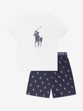 Ralph Lauren Boys T-Shirt And Shorts Pyjama Set in Navy