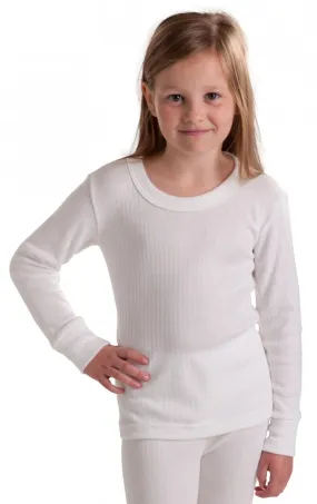 RP Collections® Girls Extra Warm British Made Thermal Underwear Long-Sleeve Vest